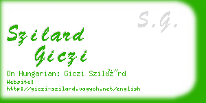 szilard giczi business card